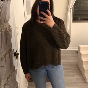 Madewell Dark Green Crew Neck Sweater